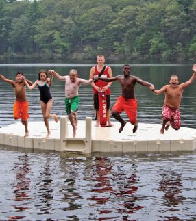 Kids Jumping Off Floating Dock