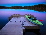 EZ Dock with Kayak at Sunset