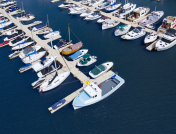 Floating dock with multiple boat ports