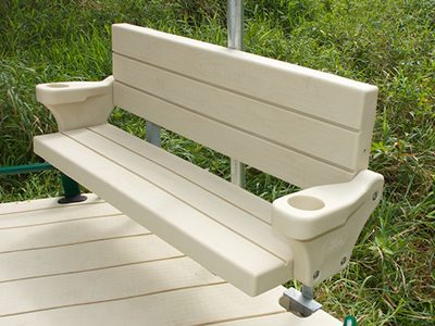 Polyethylene bench with cup holders