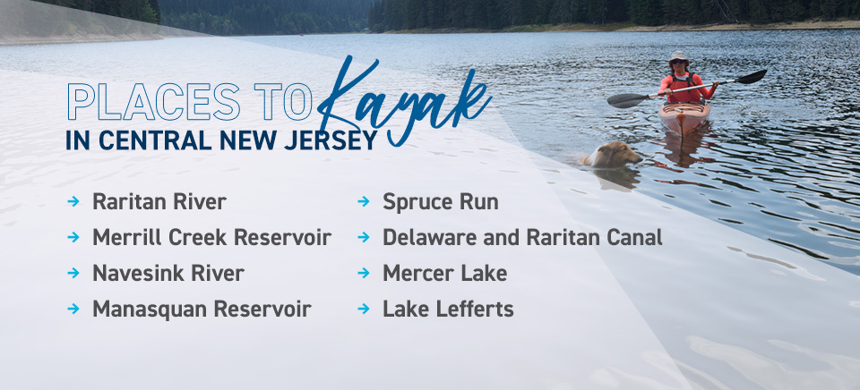 List of places to kayak in Central New Jersey