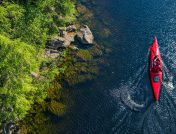 Man kayaking in a river