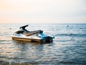 Vacant jet ski on water