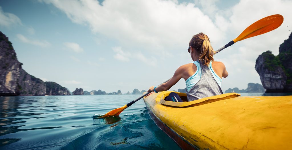 Girl kayaking