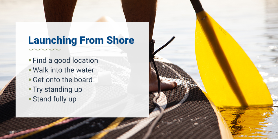 Tips for launching a paddle board from shore