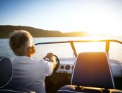 Man driving boat