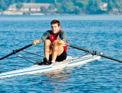 Man rowing a boat