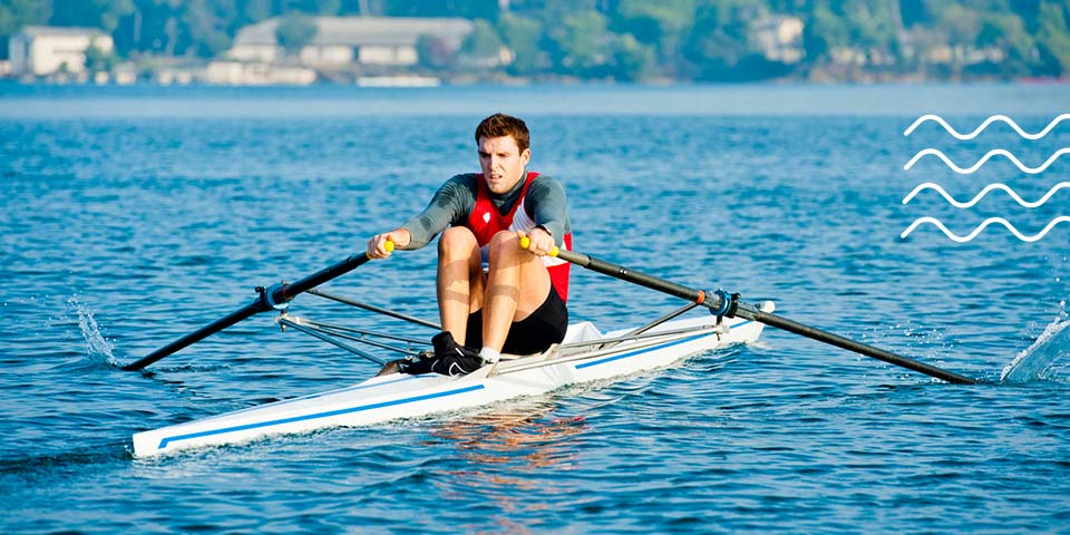 Man rowing a boat 