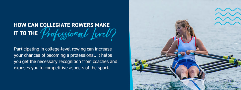 How can collegiate rowers make it to the professional level